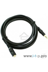 Удлинитель звуковой Exegate (3.5mm Jack M - 3.5mm Jack F) 2.0м позолоченные разъемы
