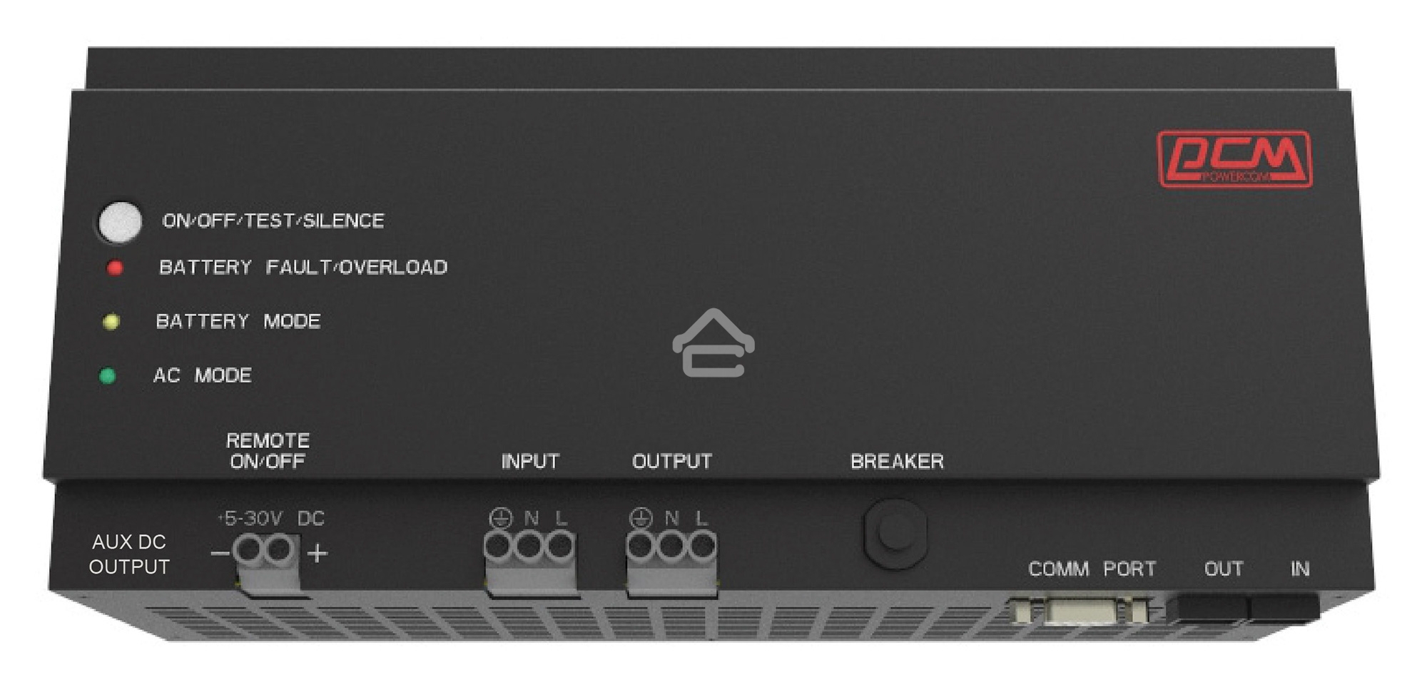 Источник бесперебойного питания Powercom DRU 500VA/300W, DIN Rail, 230V, RS-232, 2 year warranty (1114005)