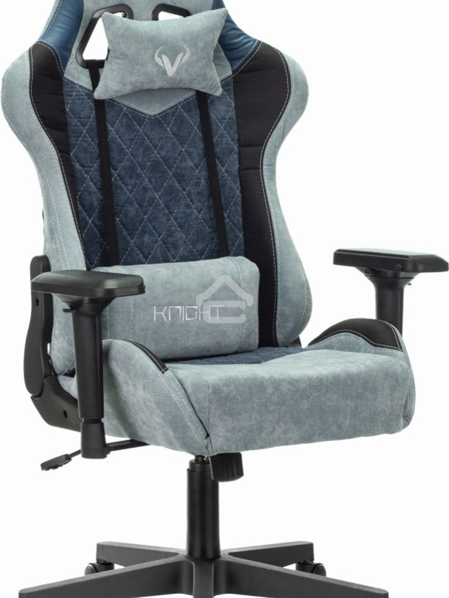 Кресло игровое Бюрократ VIKING 7 KNIGHT BL FABRIC синий текстиль/эко.кожа крестовина металл/пластик