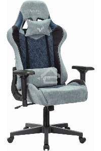 Кресло игровое Бюрократ VIKING 7 KNIGHT BL FABRIC синий текстиль/эко.кожа крестовина металл/пластик