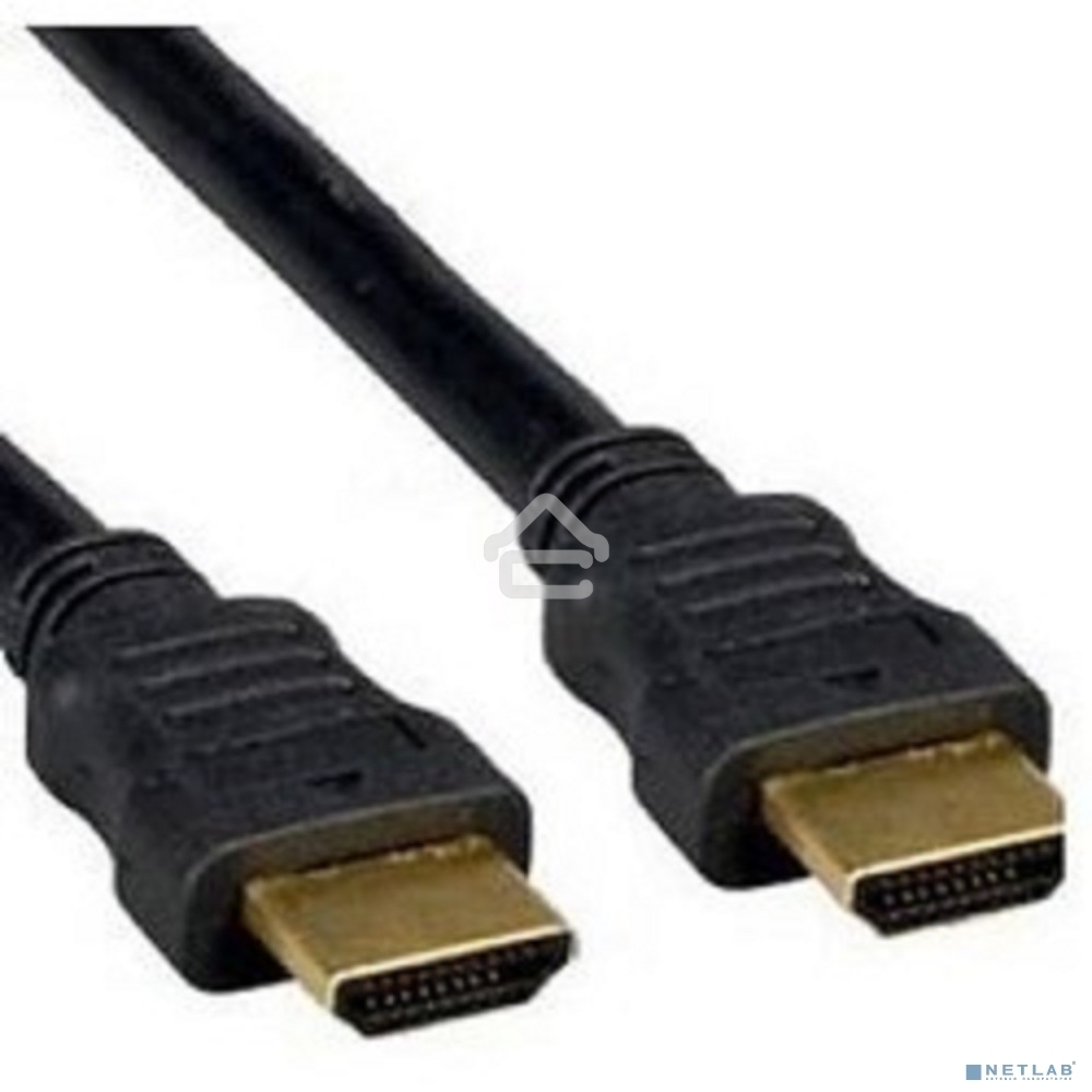 Кабель Cablexpert HDMI CC-HDMI490-15, 19M/19M, v2.0, медь, позол.разъемы, экран, плоский кабель, 1м, черный, пакет