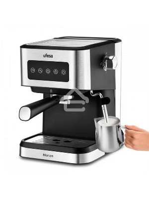 Кофеварка рожковая Ufesa MONZA черный/серебристый, исп. кофе - молотый, 1.5 л, 1050 Вт, 20 Бар.
