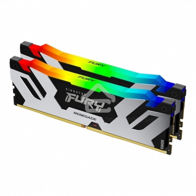Оперативная память Kingston Fury Renegade, DDR5, 96Gb (2x48GB), 6000MHz, CL32, DIMM, с радиаторами, cеребристый/черный