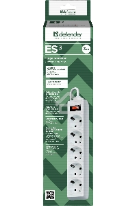 Сетевой фильтр Defender Фильтр ES, 3.0м, 5 розеток белый