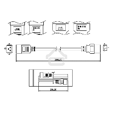 Кабель Hyperline PWC-IEC19-IEC20-1.8-BKКабель питания IEC 320 C19 - IEC 320 C20 (3x1.5), 1.8 м