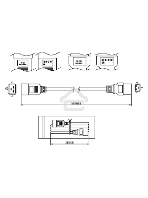 Кабель Hyperline PWC-IEC19-IEC20-1.8-BK Кабель питания IEC 320 C19 - IEC 320 C20 (3x1.5), 1.8 м