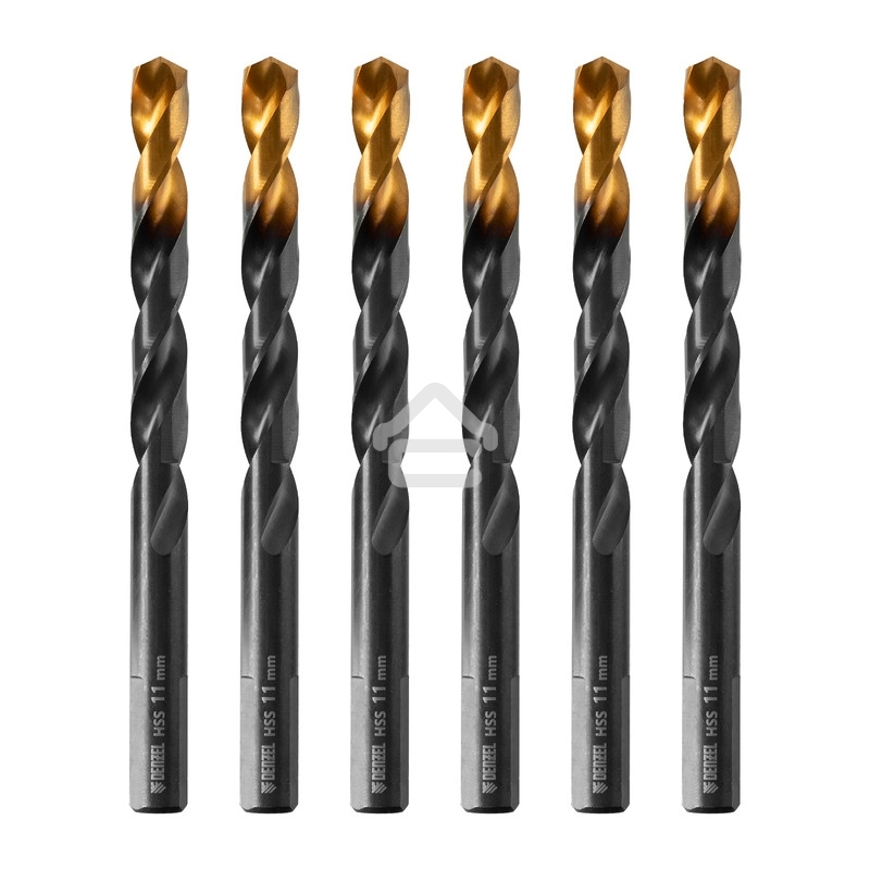 Сверло по металлу, 11 мм, HSS-Tin, Golden Tip, 6 шт. Denzel