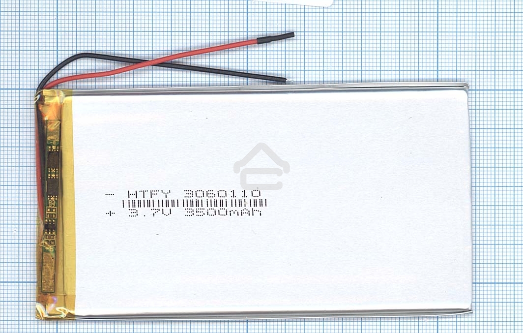 Аккумулятор Li-Pol (батарея) 3*60*110мм 2pin 3.7V/3500mAh