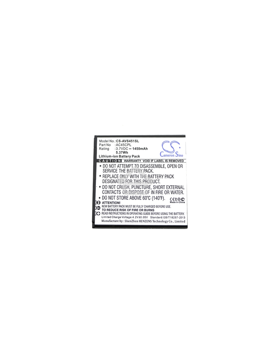 Аккумулятор CameronSino CS-AVS451SL Zera S для Highscreen Zera S3.7V / 1450mAh / 5.37Wh