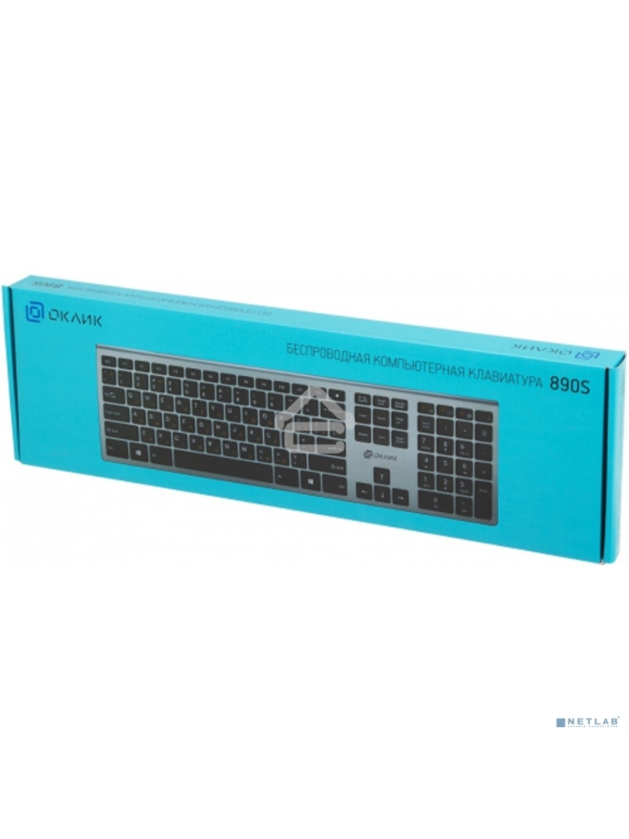Клавиатура Oklick 890S серый USB беспроводная slim