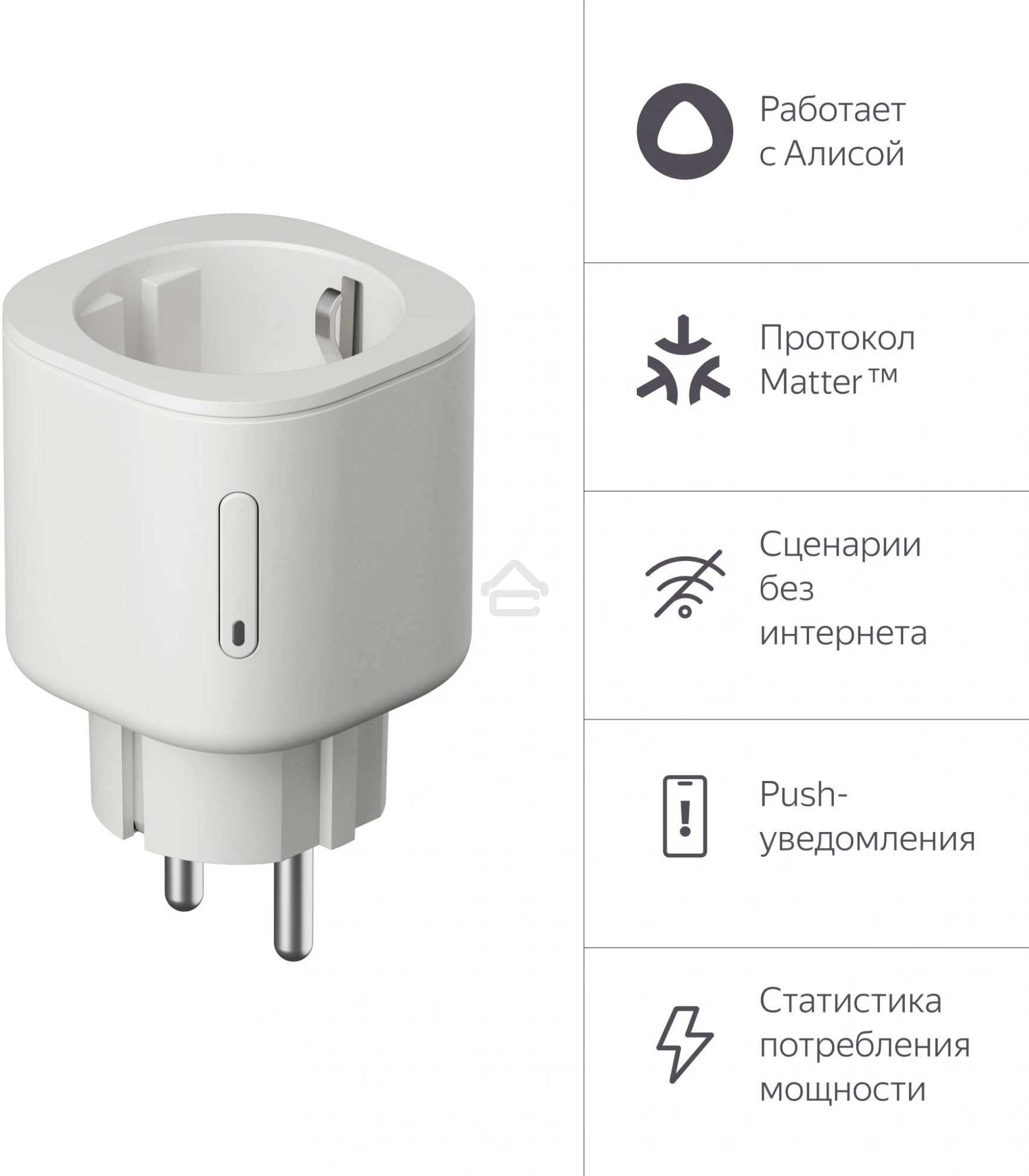 Умная розетка Яндекс YNDX-00540WHT белый