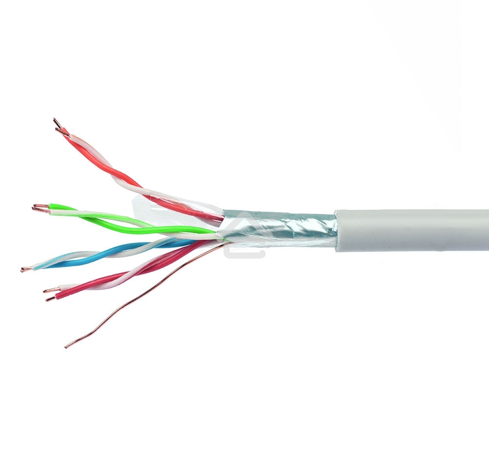 Кабель Cablexpert Россия FPC-6057-4-CU, FTP indoor 4x2x0.57, медный, кат.6, однож., 305м, coil, серый