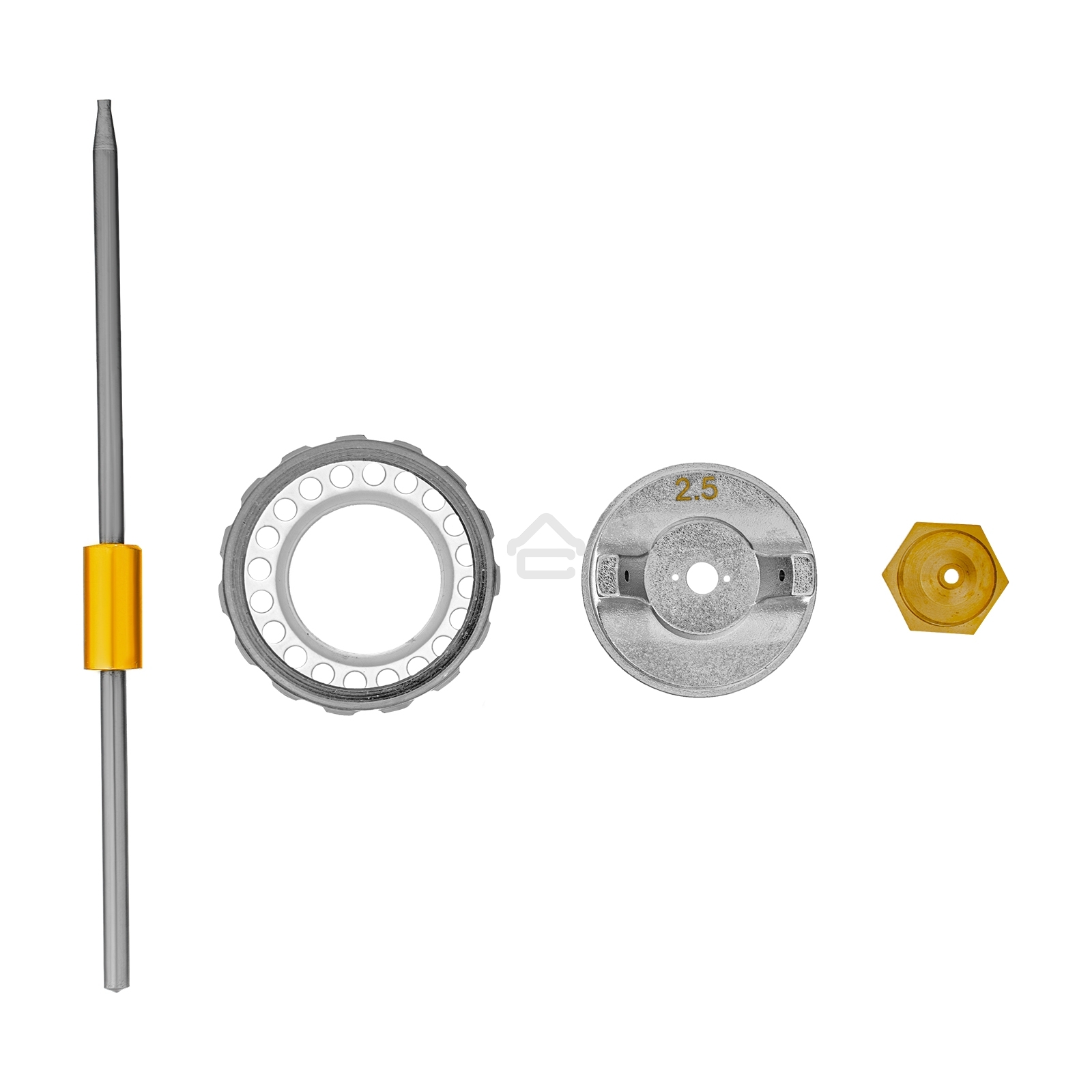 Ремкомплект для краскораспылителя Matrix 4 предмета: сопло 2,5 мм, игла, форсунка, зажим сопла