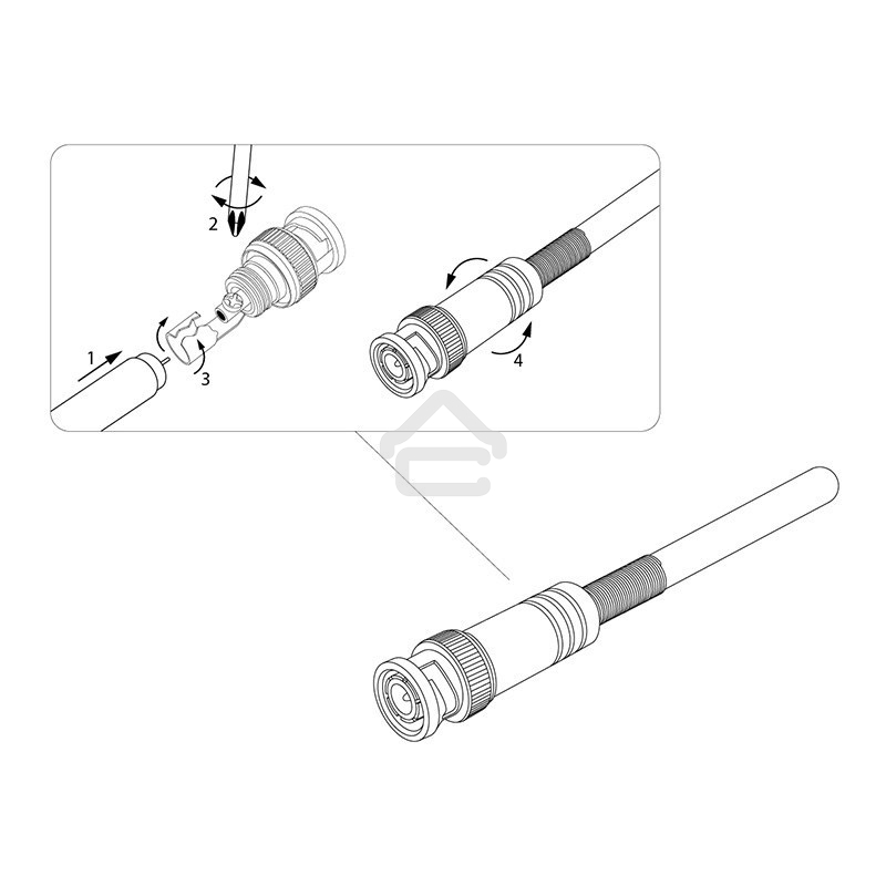 Разъем штекер BNC под винт с пружиной металл Rexant 05-3073