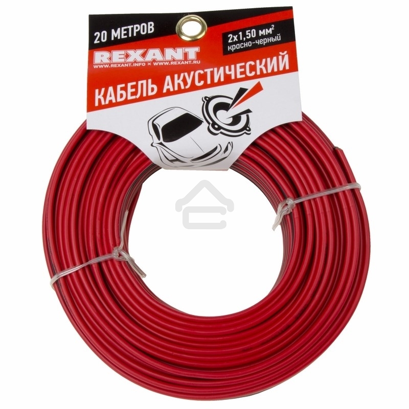Кабель акустический Rexant 2х1,50 мм², красно-черный, мини-бухта 20 м