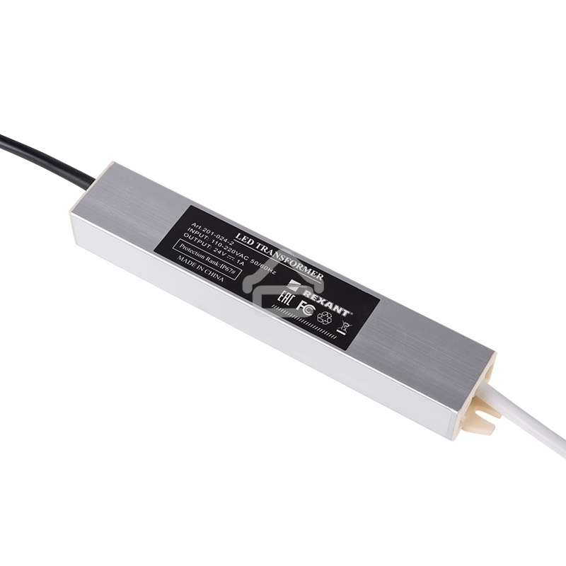 Источник питания тонкий 220 V AC/24 V DC 1 А 24 W с проводами, влагозащищенный (IP67)