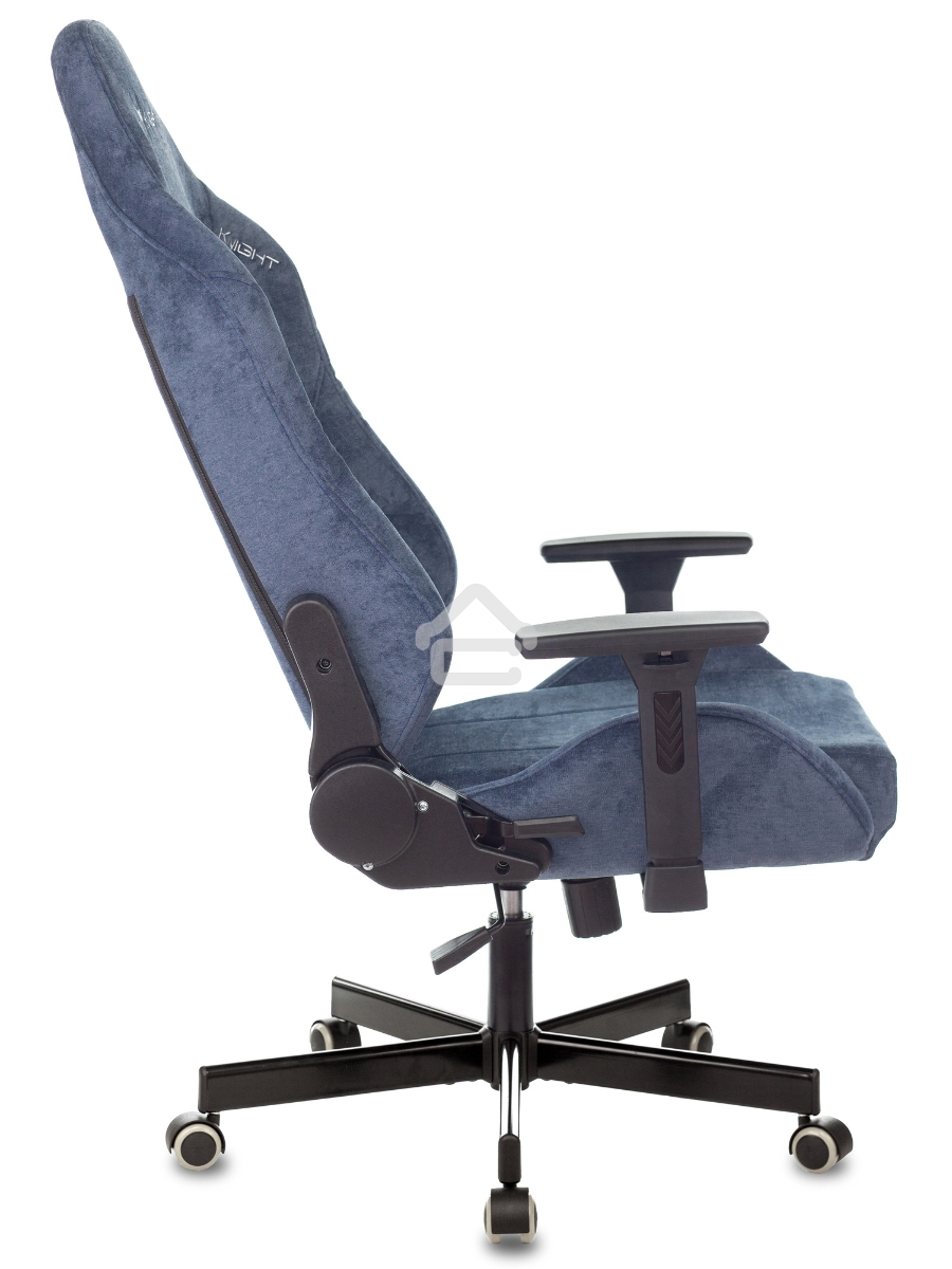 Кресло игровое Knight N1 Fabric синий Light-27 с подголов. крестовина металл