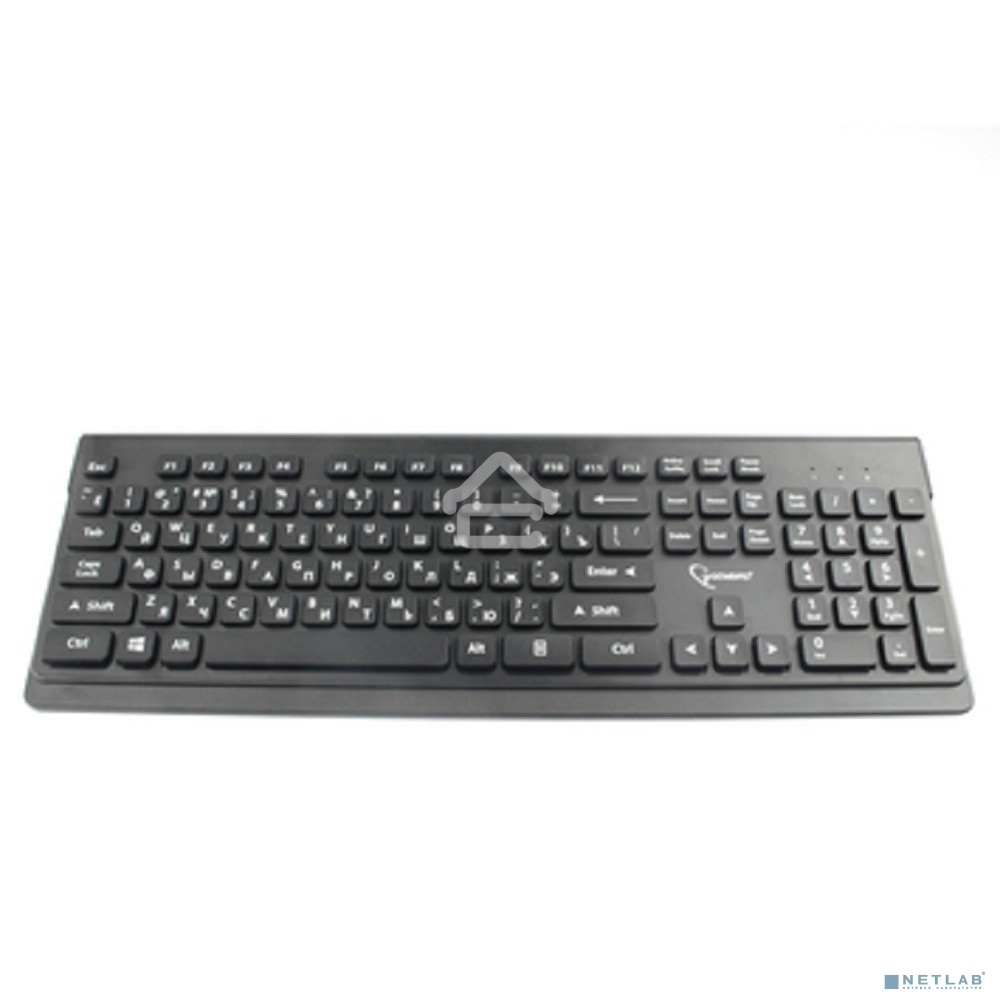 Комплект клавиатура+мышь беспроводные Gembird KBS-7200, черный, 2.4ГГц/10м, 1600 DPI, мини-приемник- USB