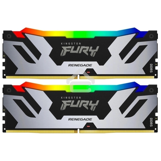 Оперативная память Kingston Fury Renegade, DDR5, 96Gb (2x48GB), 6000MHz, CL32, DIMM, с радиаторами, cеребристый/черный