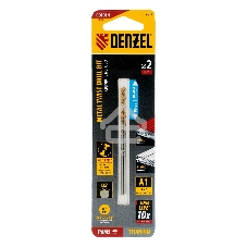 Сверло спиральное по металлу Denzel 2 х 86 мм Р6М5, Golden Tip, удлиненное, 2 шт.