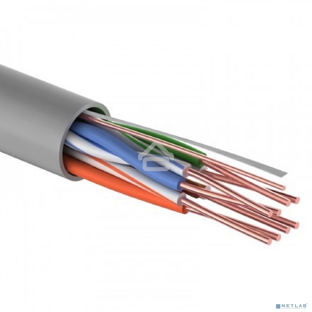 Кабель витая пара Rexant LIGHT U/UTP, cat.5e, ZH нг(А)-HF, 4PR, 24AWG, внутренний, серый, 305 м