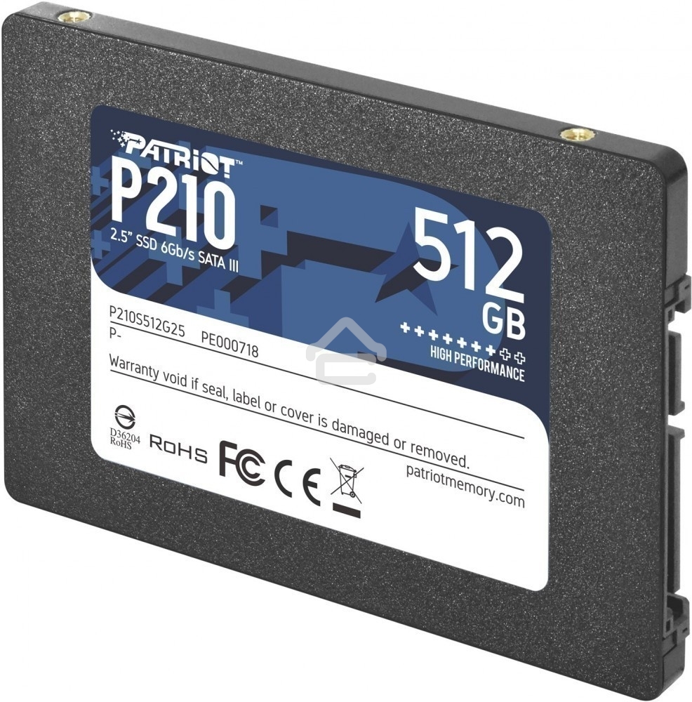 Накопитель SSD Patriot P210, 512Gb, SATA III, 2.5