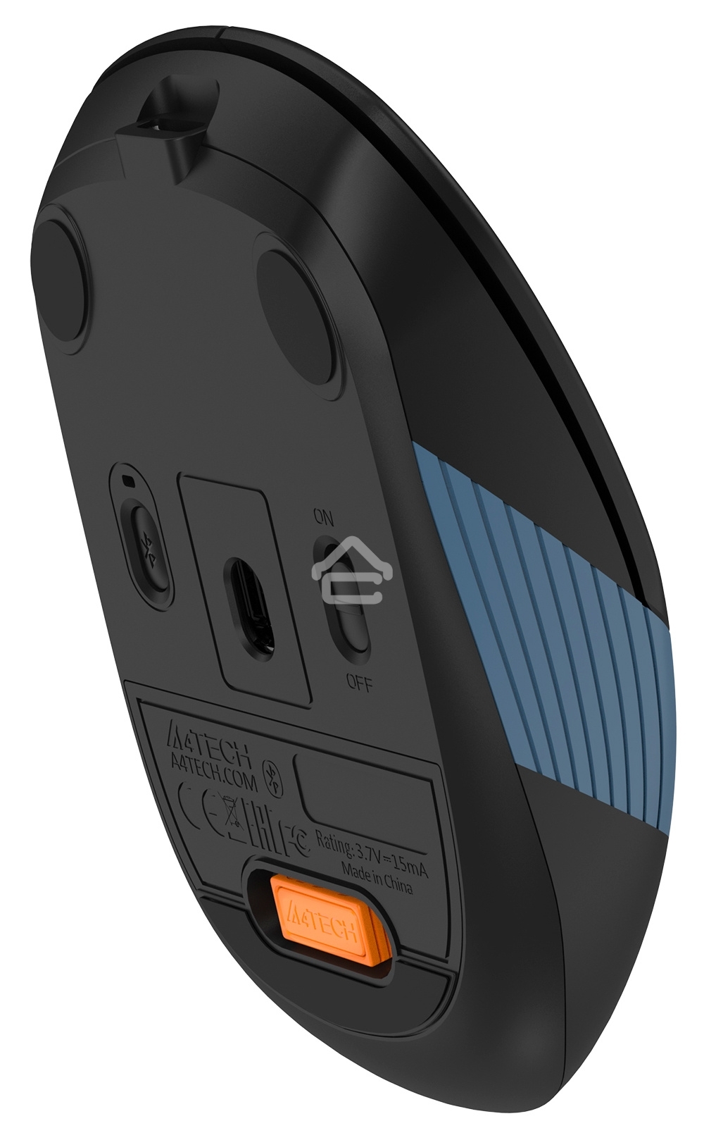 Мышь беспроводная A4Tech Fstyler FB10C черный/синий, 2000 dpi, радиоканал, Bluetooth, USB, кнопки - 4