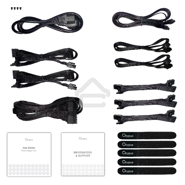 Блок питания 1200W Ocypus Iota P1200 (Iota-P1200-G1FFBK024X-EU), 1200Вт, 80 PLUS Gold, 120мм, модульный, черный