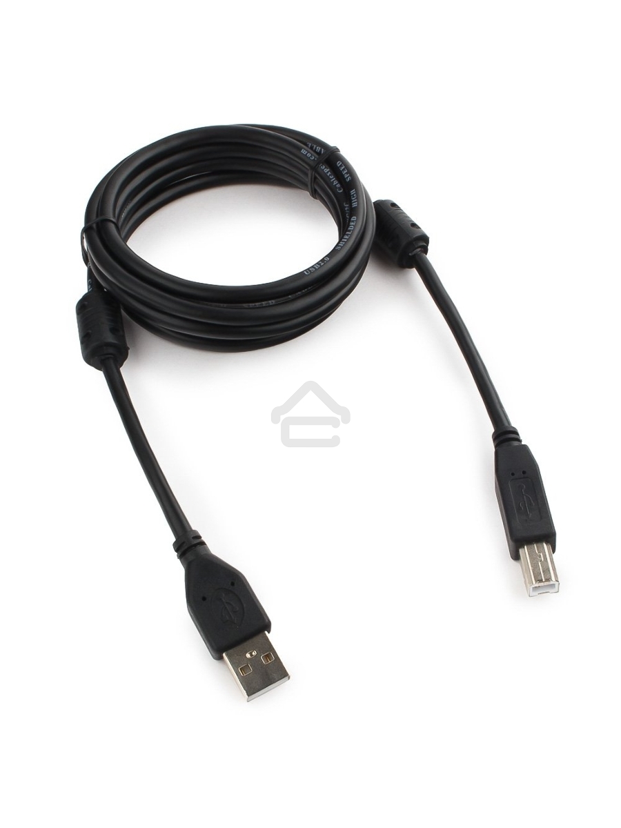 Кабель USB 2.0 Pro Cablexpert CCF2-USB2-AMBM-6, AM/BM, 1.8м, экран, 2феррит.кольца, черный, пакет