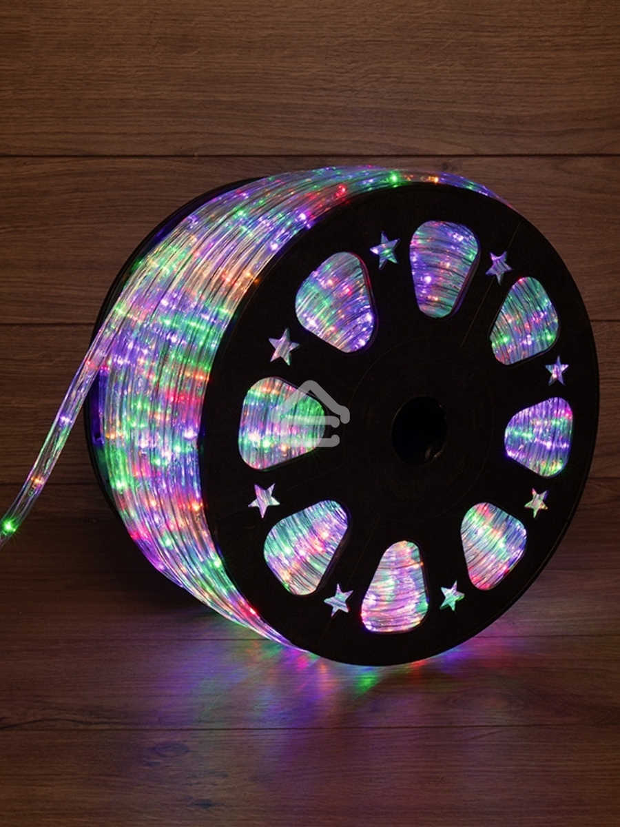 Дюралайт LED, свечение с динамикой (3W) - мульти (RYGB), 24 LED/м, бухта 100м