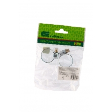 Хомуты металлические Сибртех стандартное болтовое крепление 16-27 мм, ширина 9 мм, 2 шт.