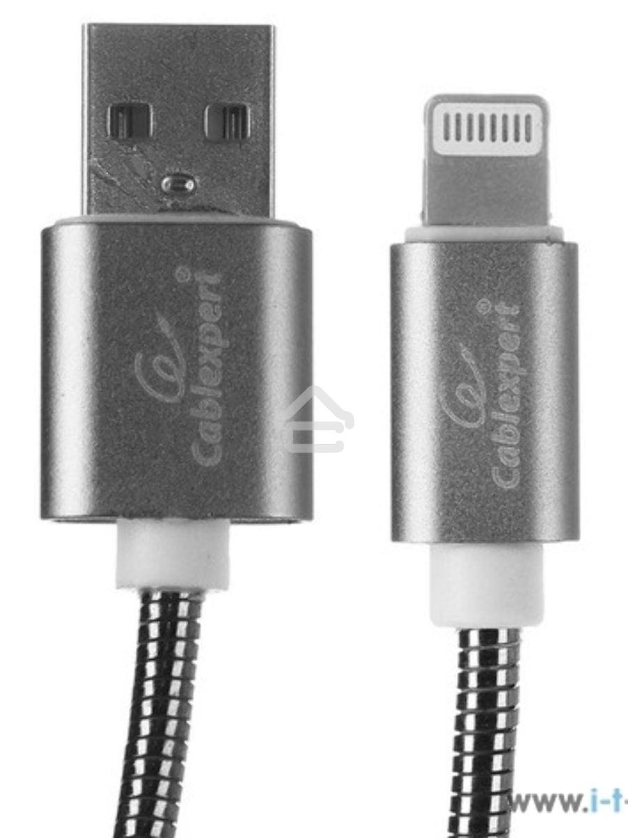 Кабель Cablexpert для Apple CC-G-APUSB02Gy-0.5M, AM/Lightning, серия Gold, длина 0.5м, титан, блистер