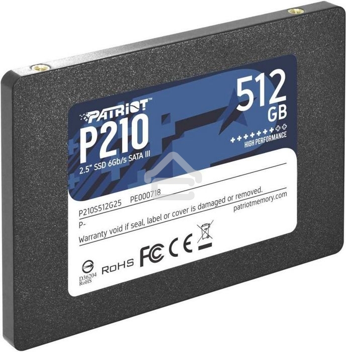 Накопитель SSD Patriot P210, 512Gb, SATA III, 2.5