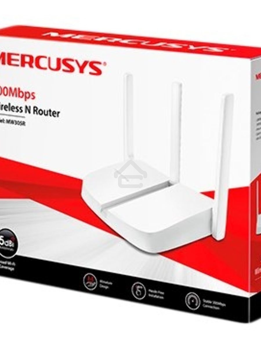 Маршрутизатор Mercusys MW305R Wi-Fi роутер 300 Мбит/с 2,4 ГГц, 1 порт WAN 10/100 Мбит/с + 4 порта LAN 10/100 Мбит/с, 2 фиксированные антенны