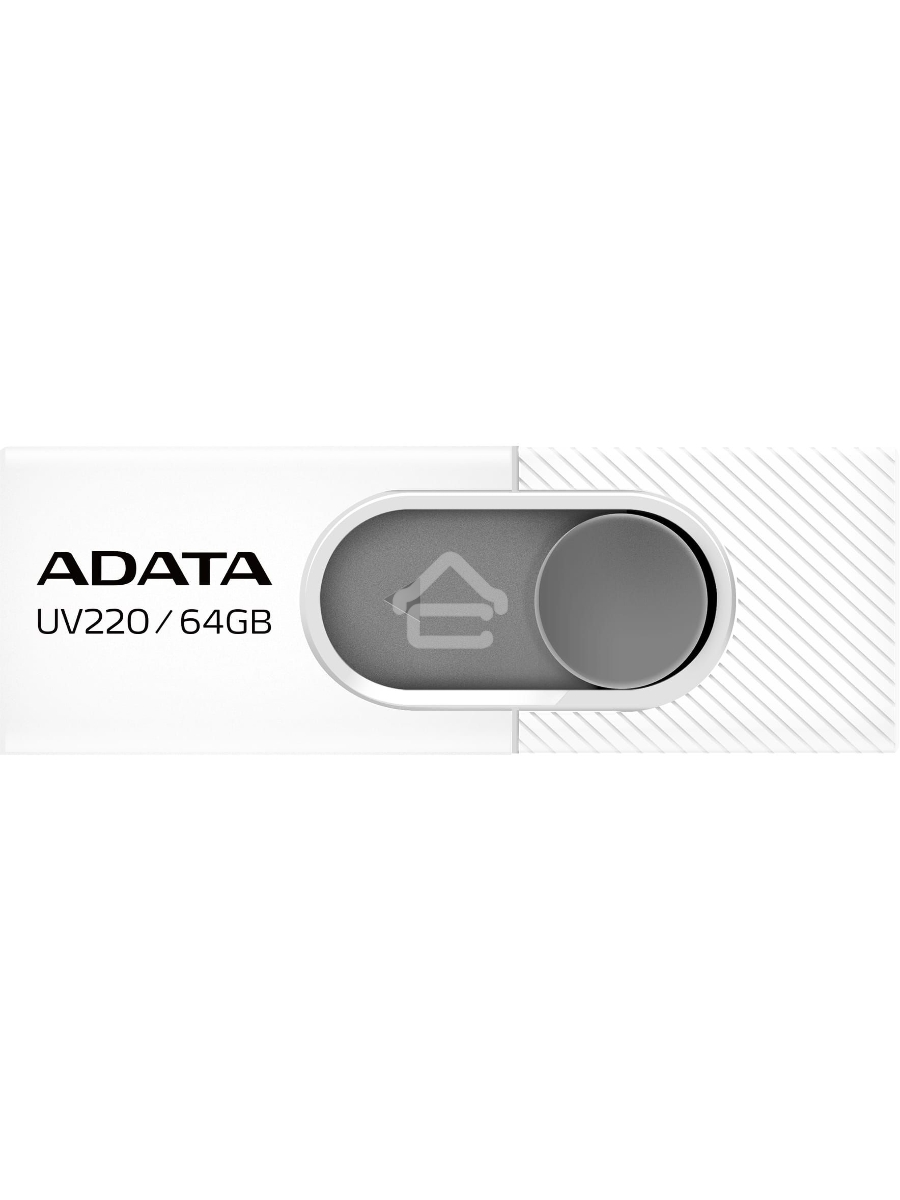 Флеш диск 64GB ADATA UV220, USB 2.0, белый/серый