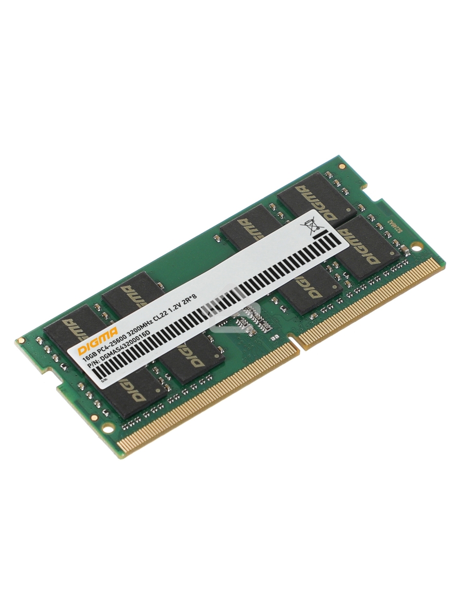 Оперативная память Digma DDR4 16Gb 3200MHz DGMAS43200016D RTL PC4-25600 CL22 SO-DIMM 260-pin 1.2В dual rank Ret