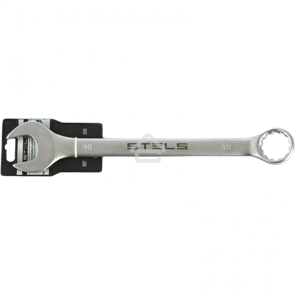 Ключ комбинированный, 30 мм, CrV, матовый хром Stels
