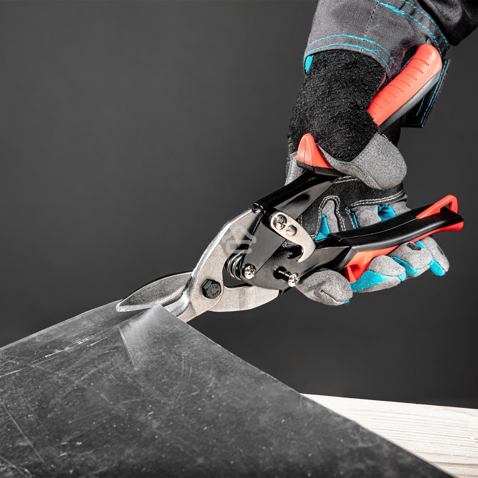 Ножницы по металлу Matrix, 250 мм, левые, обрезиненные рукоятки