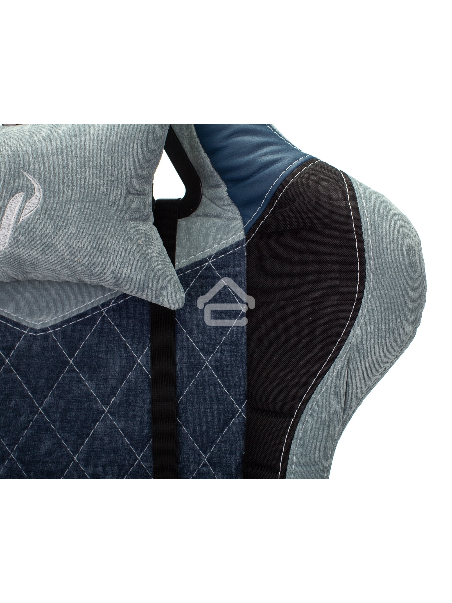Кресло игровое Бюрократ VIKING 7 KNIGHT BL FABRIC синий текстиль/эко.кожа крестовина металл/пластик