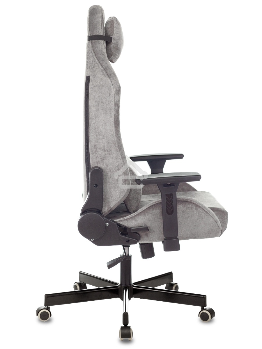 Кресло игровое Knight N1 Fabric серый Light-19 с подголов. крестовина металл