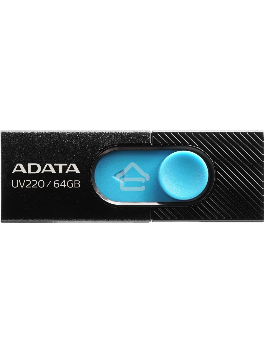 Флеш диск 64GB ADATA UV220, USB 2.0, черный/голубой