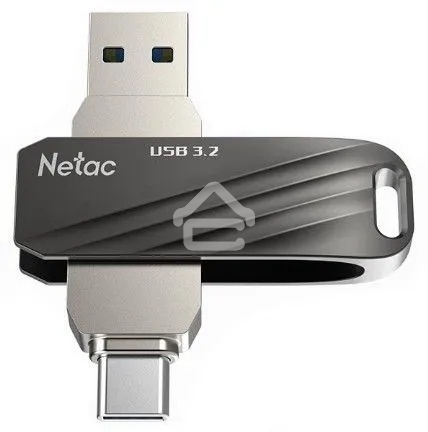 Флешка USB R/W Netac US11 черный 64Gb USB Type-A + USB Type-C, metal/plastic case