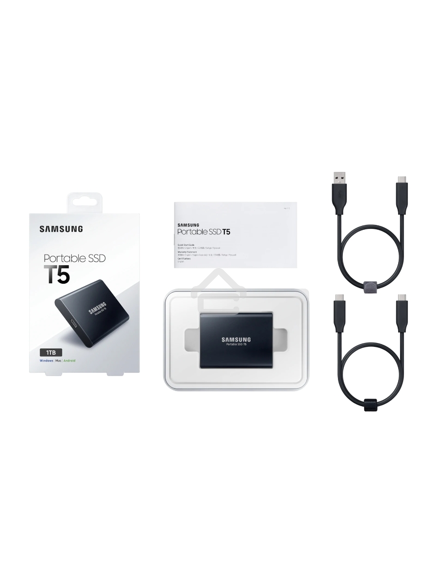 Внешний твердотельный накопитель SSD 1TB Samsung T5 (Up to 540Mb/s, USB 3.1 Type-C) (MU-PA1T0B/WW)