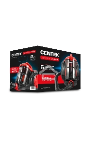 Пылесос Centek CT-2536 черный/красный, 420/2400 Вт, уборка сухая, пылесборник контейнер 2 л
