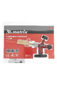 Горелка MATRIX 91426  профессиональная на газовый баллон пьезоподжиг металл. корпус
