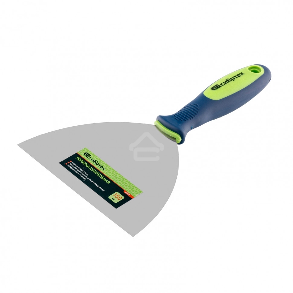 Шпательная лопатка из нержавеющей стали Сибртех 150 мм, двухкомпонентная рукоятка