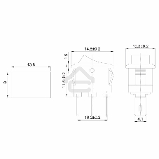Выключатель клавишный 250V 3А (3с) ON-ON красный Micro Rexant