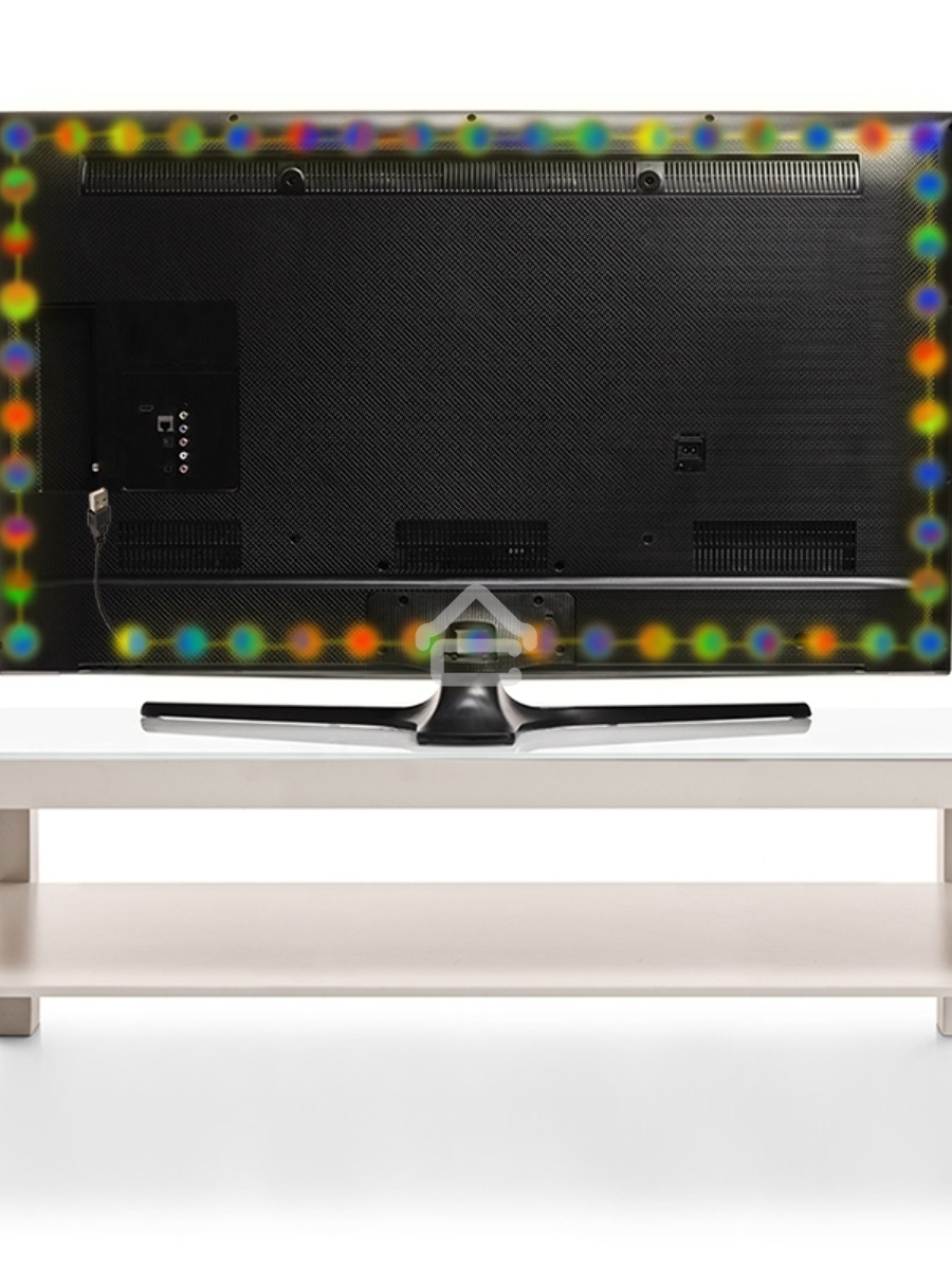 Лента LED с USB коннектором 5 В, 10 мм, IP65, SMD 5050, 60 LED/m, цвет свечения RGB