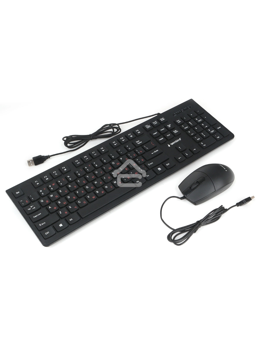 Комплект клавиатура+мышь проводные Gembird KBS-9050, черн.,104кл, 3кн., каб.1.5м