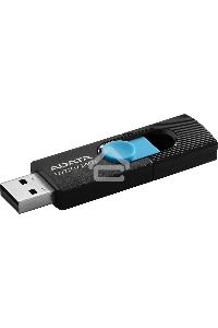 Флеш диск 64GB ADATA UV220, USB 2.0, черный/голубой